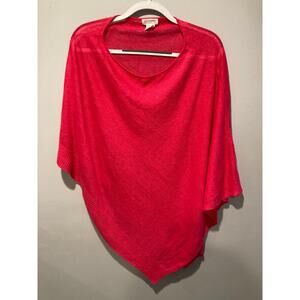 Artisan NY Shawl Poncho Sz OS 100% Organic Linen Feminine Pink Coastal Grandma